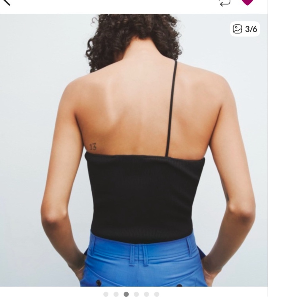 Zara Black One-Shoulder Top - Picture 3 of 4